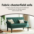 thumbnail image 4 of vidaXL 47” W Small Loveseat, Fabric Chesterfield Sofa, 2 Seater Couch for Living Room, Dark Green, 4 of 14