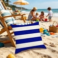 thumbnail image 4 of Striped Throw Pillow Covers,Waterproof Easily Maintain for Indoor Living Rooms Bedrooms Outdoor Courtyards Balconies Blue, 4 of 6