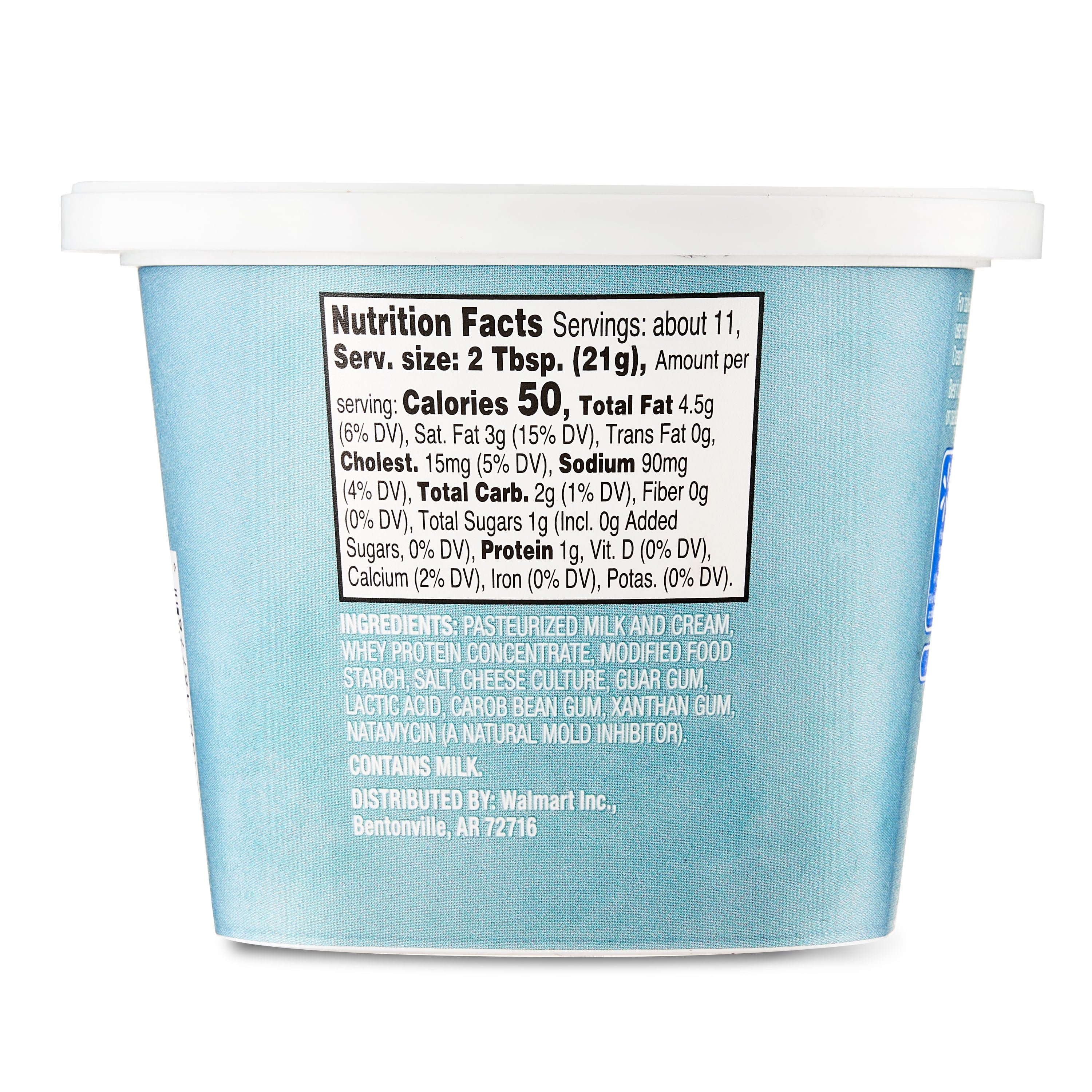 Great Value Original Whipped Cream Cheese Spread, 8 oz Cup