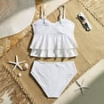thumbnail image 6 of REDARER Girls Eyelet Ruffle Two-Piece Tankini Swimsuit with High Waist Bottom for Teens,8-9 Years, 6 of 7