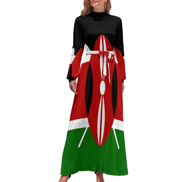 Kenia: Vestido largo con la bandera de Kenia Vestido largo de verano para mujer Vestidos largos para mujer