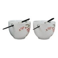thumbnail image 3 of Ceramic Japanese Sakura Pink Cherry Blossoms Ramen Noodle Bowls Chopsticks Set 2, 3 of 6
