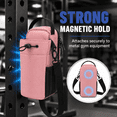 thumbnail image 2 of Aventra Magnetic Gym Bag Water Bottle Holder Crossbody Bottle Carrier with Phone Pocket and Adjustable Strap, Pink, 2 of 6