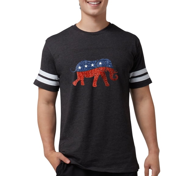 CafePress - Glitter Republican Elephant T Shirt - Mens Football Shirt