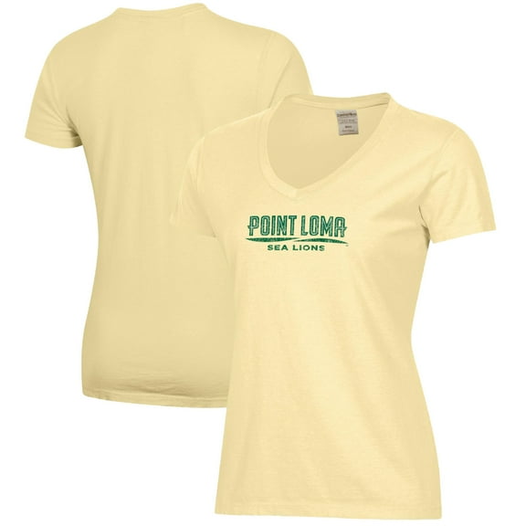 Women's  Yellow Point Loma Sea Lions Logo Comfort Wash V-Neck T-Shirt