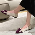 thumbnail image 4 of Miluxas Women’s Color Block Bow Pointed Toe Ballet Flats, Slip On Casual Dress Shoes, Soft Cushioned Walking Loafers Purple 7(39), 4 of 9