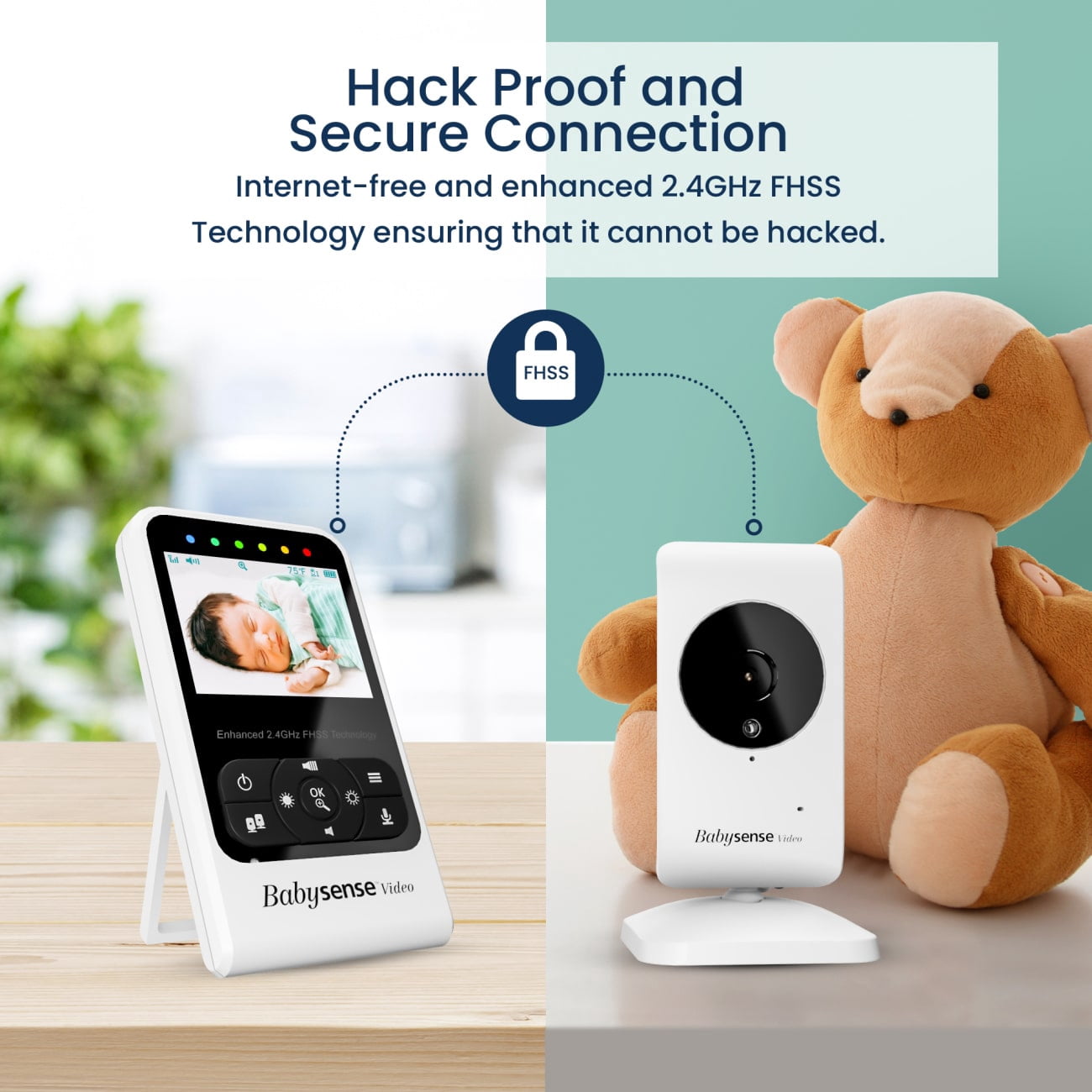 Babysense Movement and Video Baby Monitor - Babysense 7 Safe Sleep & Compact Video Monitor Bundle - 2 in 1
