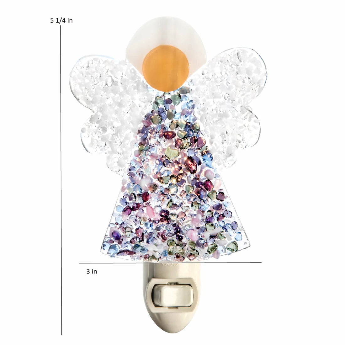 Fused Stained Glass Angel Night Light