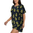thumbnail image 2 of Picia Avocado Pajamas Sets for Women Soft Short-Sleeved Pjs with Lounge Shorts Two Piece Sleepwear-Medium, 2 of 9