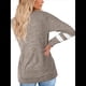 thumbnail image 5 of Camiseta de Cuello en V para Mujer, Camiseta Informal de Larga con Bloques de Color Caqui L, 5 of 7