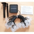 thumbnail image 5 of Guirnalda de luces solares, 50 bolas de cristal LED, IP65, resistente al agua, conector USB adicional, 8 modos de iluminación, decorativa para interior y exterior, hogar, jardín, fiesta, patio y boda, 5 of 5