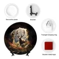 thumbnail image 4 of Wukai Enchanted Deer In Cave Print Decorative Plate for Display,Bone China Decorative Plate, Ceramic Dinner Plate with Stand, Vertical Ceramic Plate-6in, 4 of 6