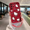 thumbnail image 1 of Cute Sanrios Bow Hello Kitty Phone Case for Samsung S24 S23 S22 S21 S20 Note 20 FE Plus Ultra 5G Soft TPU Cover With Hand Strap, 1 of 1
