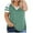 Mint Green, variant on PlusSize Womens Tops V Neck Color Block Tee Side Split Striped Tunics,Dark Gray,2XL