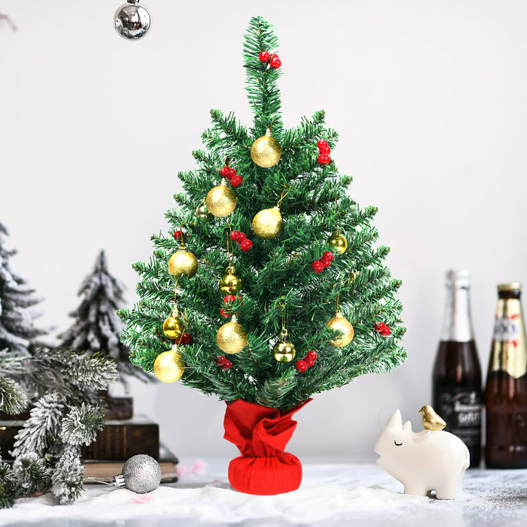 2 Ft Tabletop Artificial Pre-Lit Christmas Tree Decoration –  HolidayHomeGoodies