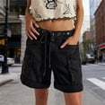 thumbnail image 4 of Summer Womens Shorts Fashion Shorts For Women Jean Casual High Waisted Straight Leg Baggy Denim Loose Fit Short Jeans Pants For Women, 4 of 7