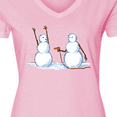 thumbnail image 4 of Inktastic Snowman Stickup with Hairdryer Women's V-Neck T-Shirt, 4 of 5