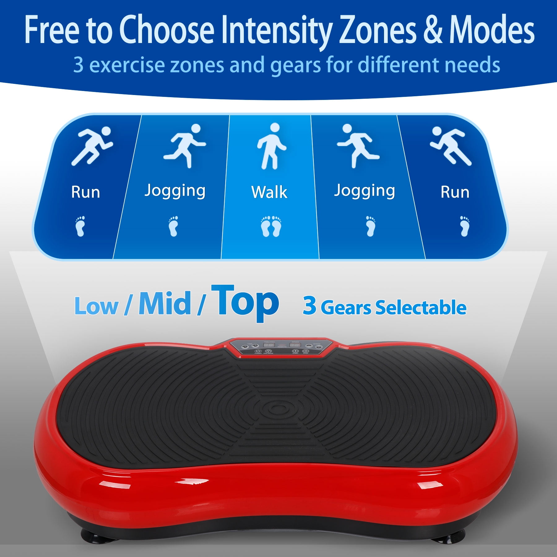HomGarden Vibration Plate Exercise Machine, Full Body Workout Home Platform W/Bluetooth Red