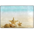 thumbnail image 4 of SKYSONIC 72x48in Shells Starfish Sandy Beach Area Rug, Non-Slip Floor Carpet for Indoor Living Dining Room and Bedroom Area, 4 of 7