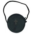 thumbnail image 1 of Black Fake Leather Catholic Communion Burse or Rosary Case, 3 3/4 Inch, 1 of 4