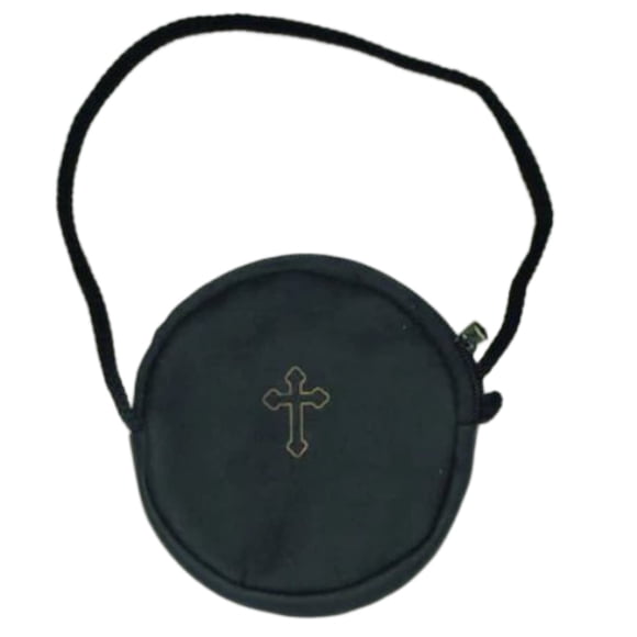 Étui en Cuir Synthétique Noir pour Communion Catholique, 3 3/4 Pouces