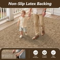 thumbnail image 6 of SIXHOME 8'x10' Outdoor Rug, Farmhouse Medallion Patio Rug, Indoor Outdoor Polypropylene Weave Textured Carpet, Water-Resistant, Quick-Dry Rug for Porch, Balcony, RV, Garden, Neutral Brown, 6 of 8