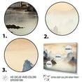 thumbnail image 3 of Designart "Tranquil Chinese Landscape in Grey Serenity II" Landscapes Framed Wall Art Decor - Traditional Yellow China Living Room Framed Canvas Art, 3 of 6