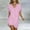 *Pink, variant on ClodeEU Women's Linen V Neck Short Sleeve T-Shirt Dress ,Solid Color Casual Loose Fit Summer Beach Mini Dress Army Green,Women's Plus L