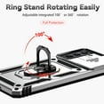 thumbnail image 4 of Heavy Duty Armor Case for Samsung Galaxy S21 FE, Rugged PC Soft TPU Military Grade Shockproof Metal Magnetic Car Mount Shockproof Cover with Camera Lens Sliding Ring Holder Bracket Case,Silver, 4 of 8