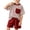 Rouge2026 Ensembles11, variante sur oelaio Ensemble d'Été pour Tout-Petit Garçon Fille 2 Pcs T-Shirt Rayé et Short Ensemble de Vêtements Doux et Respirants Mélange de Coton Tenue de Jeu Rouge 1-2 Ans