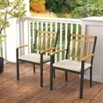 thumbnail image 4 of Costway Patio Dining Chairs Set of 2 Metal Outdoor Chairs with Removable Padded Cushions, 4 of 9