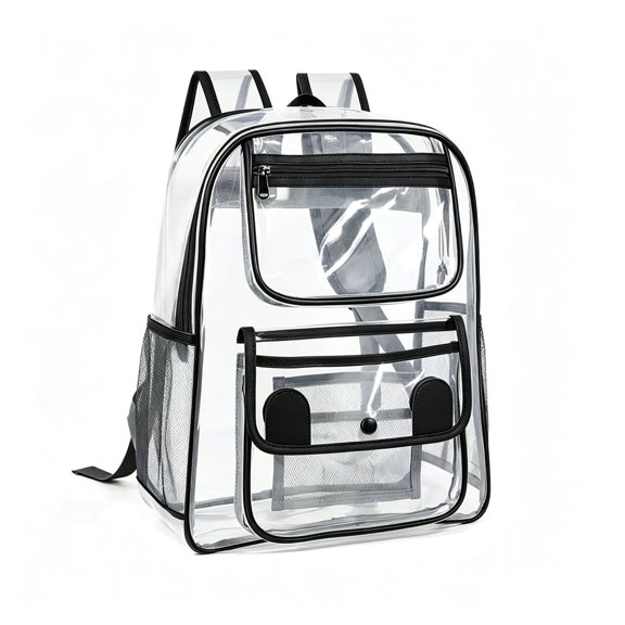Weebloom Large School Clear Backpack For Kids Boys Girls Waterproof Transparent Large Capacity For Outdoor Travel Bookbag Middle High School College Black