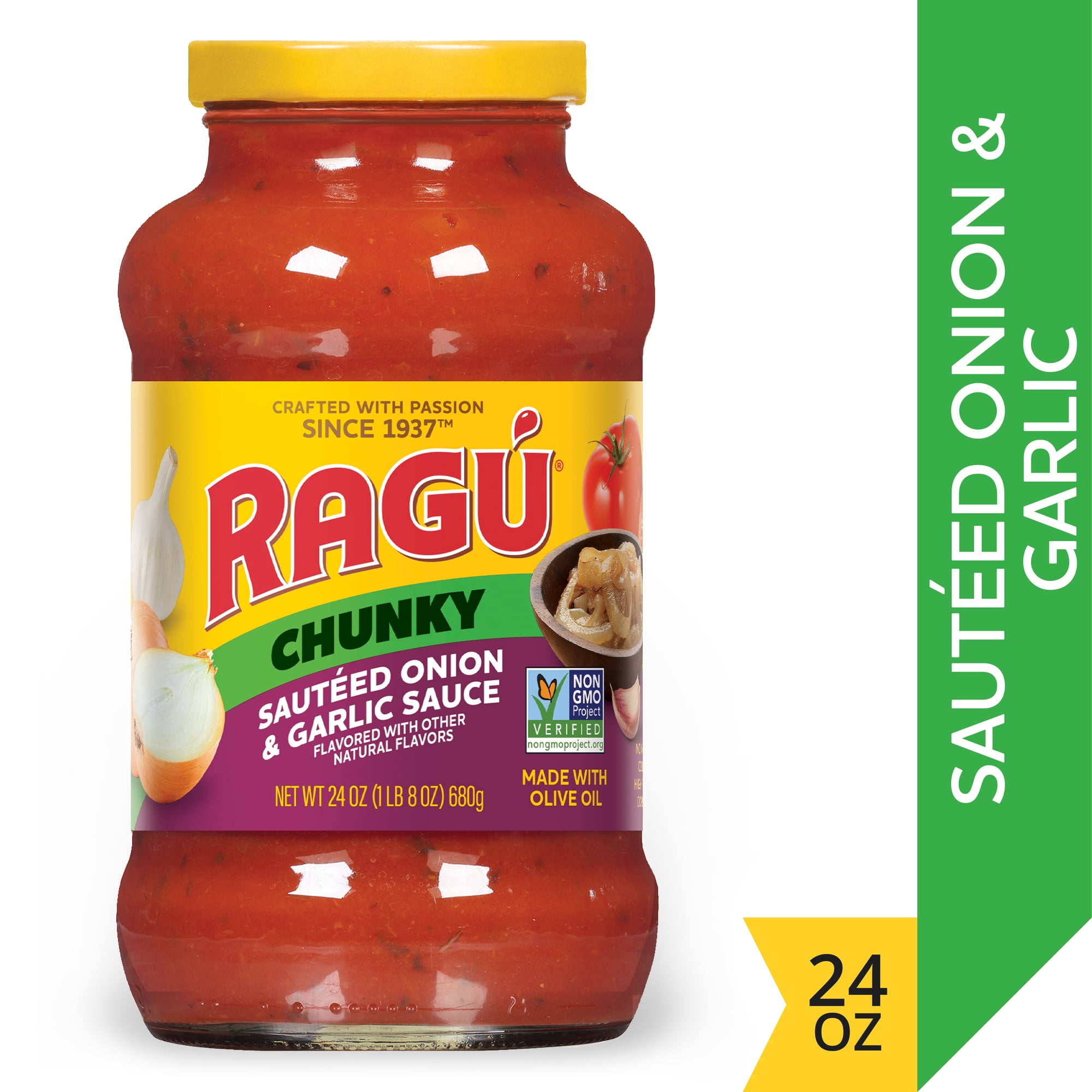 Ragu Chunky Sauteed Onion and Garlic Pasta Sauce with Diced Tomatoes and Italian Herbs and Spices, 24 OZ