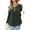 green, variant on Women's V Neck Blouse Half Zip Up Casual Tunic Shirts Babydoll Chest Tie Knot Shirts