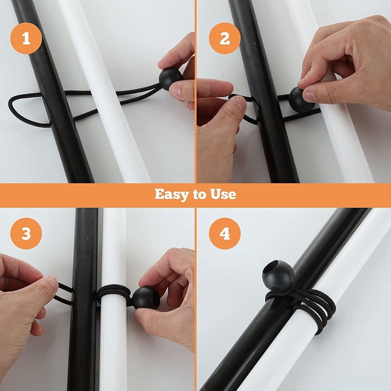 20-Pack Ball Bungee Cords – 6-Inch Elastic Tarp Ties With 1.1” Balls, Multipurpose For Tents, Canopies, Cargo & More