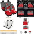 thumbnail image 4 of Yuyamidu Ladybug Car Seat Covers Front Rear Full Set Cute Car Floor Mats Steering Wheel Cover Seat Belt Pads Coasters Handbrake Cover Set, 15 PCS, 4 of 6