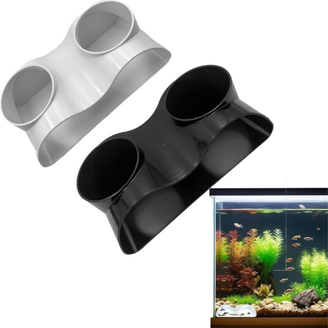Túnel de Plástico para Acuario | Cuevas para Peces con Dos Orificios | Escondite para Bagres | Reptiles y Anfibios | Material Abs | 17,5 X 8,8 X 5,8 Cm | Negro | Blanco | Instalación Sin Juntas | Res