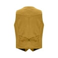 thumbnail image 3 of Wenyuyu Men's Suede Leather Vests Vintage Cowboy Sleeveless Jackets Dressy Casual Single Breasted Slim Fit Solid Waistcoats, 3 of 4