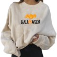 thumbnail image 2 of Sudaderas gráficas de Halloween para las mujeres de moda CREWNECK PODER FIT CASTOS Casual manga larga Lindo suéteres sueltos suéteres calabazas l Yinane Sudaderas, 2 of 7