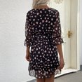 thumbnail image 5 of Pompotops Robe Mini Mode Femme Décontractée Sexy Imprimée Amour en Maille Col en V Manches Longues Ceinture, 5 of 5