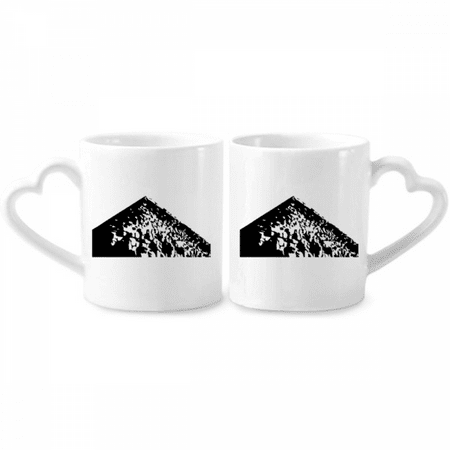 

Pyrad Chartlet Art Deco Fashion Couple Porcelain Mug Set Cerac Lover Cup Heart Handle