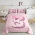 thumbnail image 2 of Manfei Girls Cartoon Ribbon Bow Initial S 2pcs Twin Comforter Set - Dreamy Princess Style, 2 of 8