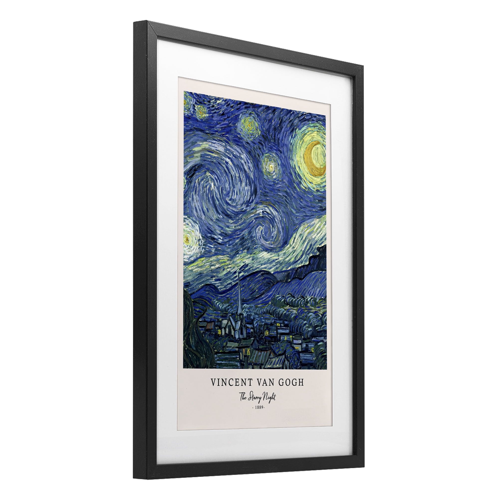 Stupell Industries Classic Starry Night Van Gogh Black Framed Print Under Glass, design by Vintage Hustle