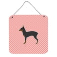 thumbnail image 1 of Toy Fox Terrier Checkerboard Pink Wall or Door Hanging Prints, 1 of 1