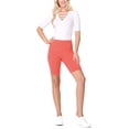 thumbnail image 4 of Women's High Waist Cotton Stretch Solid Casual Active Biker Short Pants, 4 of 5
