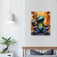thumbnail image 3 of Nawypu  Funny Frog Canvas Wall Art No Evil Animal Picture See Hear Speak Painting Print Artwork for Bathroom Bedroom Home Decor Stretched and Framed Ready to Hang, 3 of 4