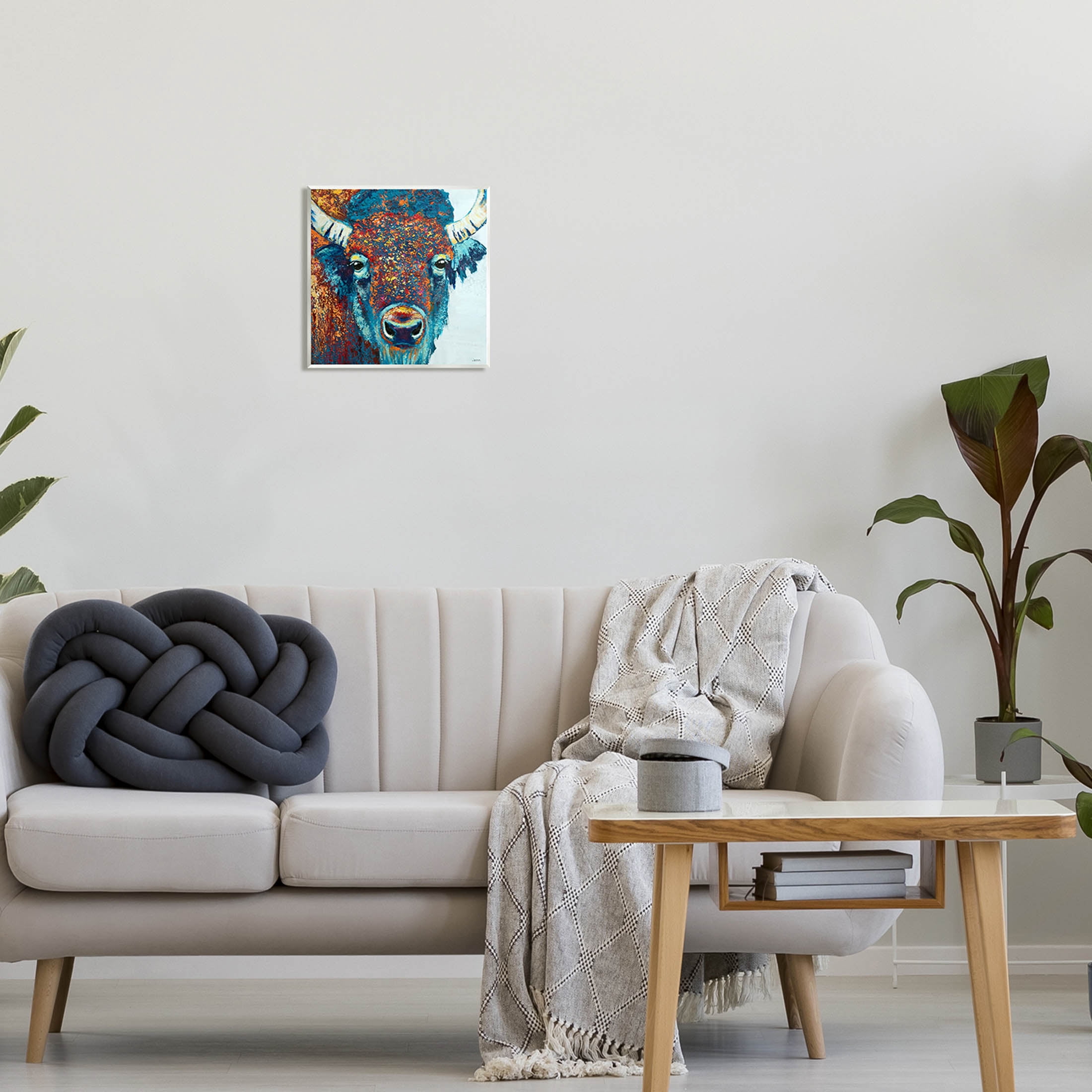 Bison Gazing Close Up Wildlife Animals & Insects Painting Unframed Art Print Wall Art