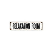 Relaxation Room Sign - Zen Den Relax Read Quiet Zone Meditate Therapy Rustic Street Metal Sign or Door Name Plate Plaque SIZE: 4 x 16 Inches
