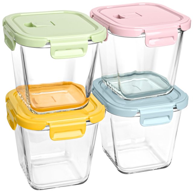Recipientes de vidrio borosilicato Susukkie, 940 ml, 4 unidades