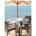 thumbnail image 2 of Outdoor Tablecloth with Umbrella Hole and Zipper, Blue Fall Pumpkins Square Table Cloth 60x60 Inch Waterproof Tablecloth, Thanksgiving Maple Leaf Tree Retro Picnic Table Cover for Patio Camping, 2 of 7